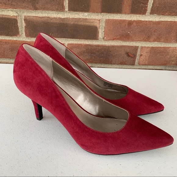Alfani Jeules red suede pointed toe high heel pump women’s size 7.5 M - Picture 1 of 10